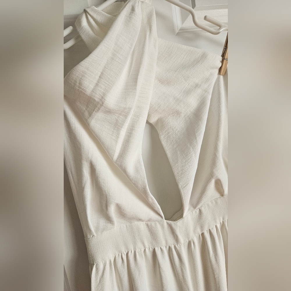 White Halter Jumpsuit - Picture 3 of 4